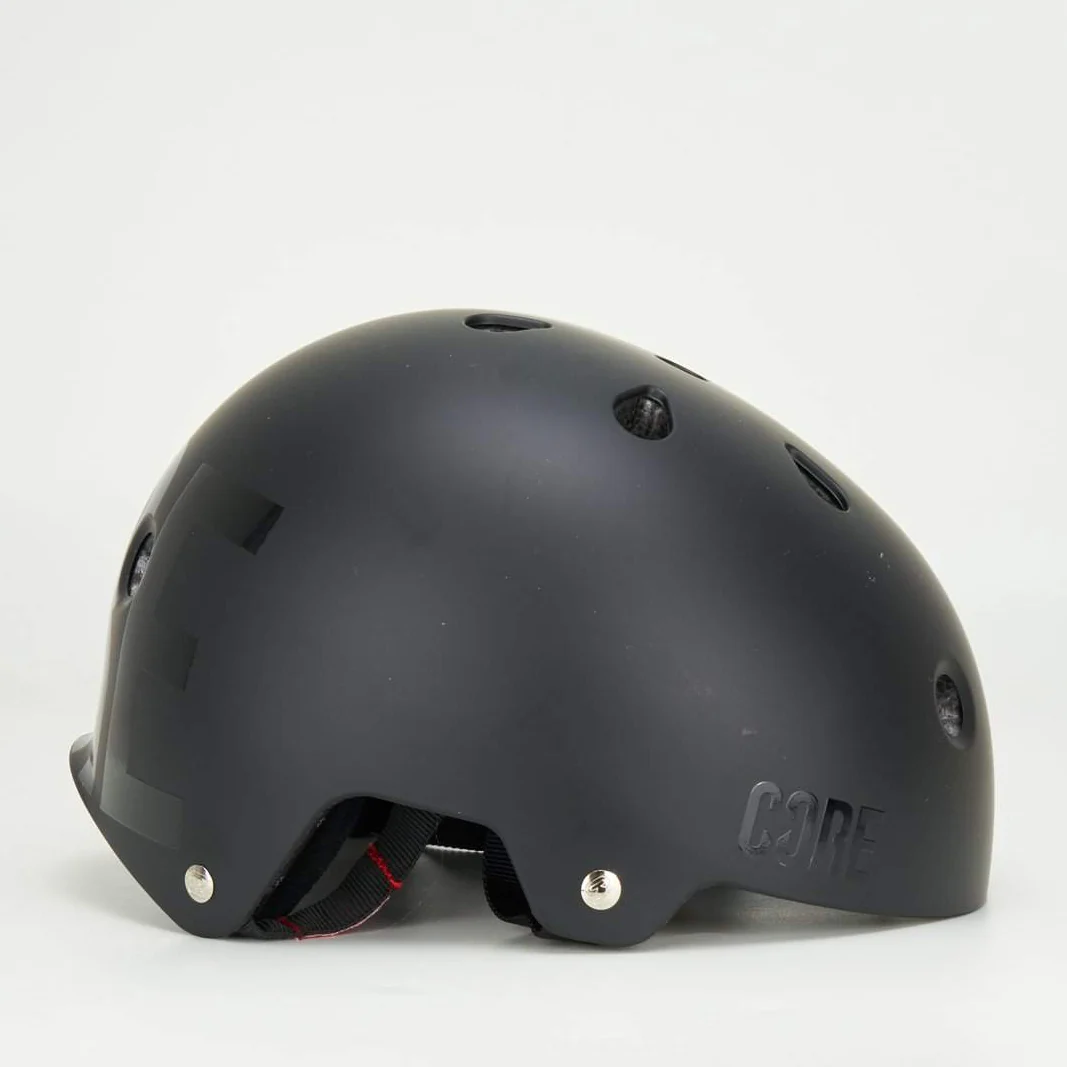 Core Street Skate Helmet - Black With Black Gloss Decal