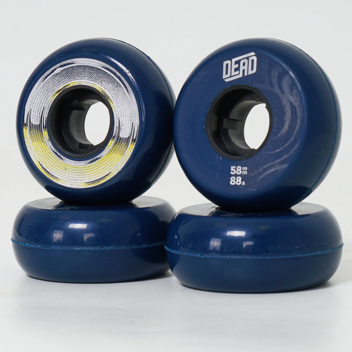 Dead 58mm / 88a Navy Wheels - Silver Ring - Image 3