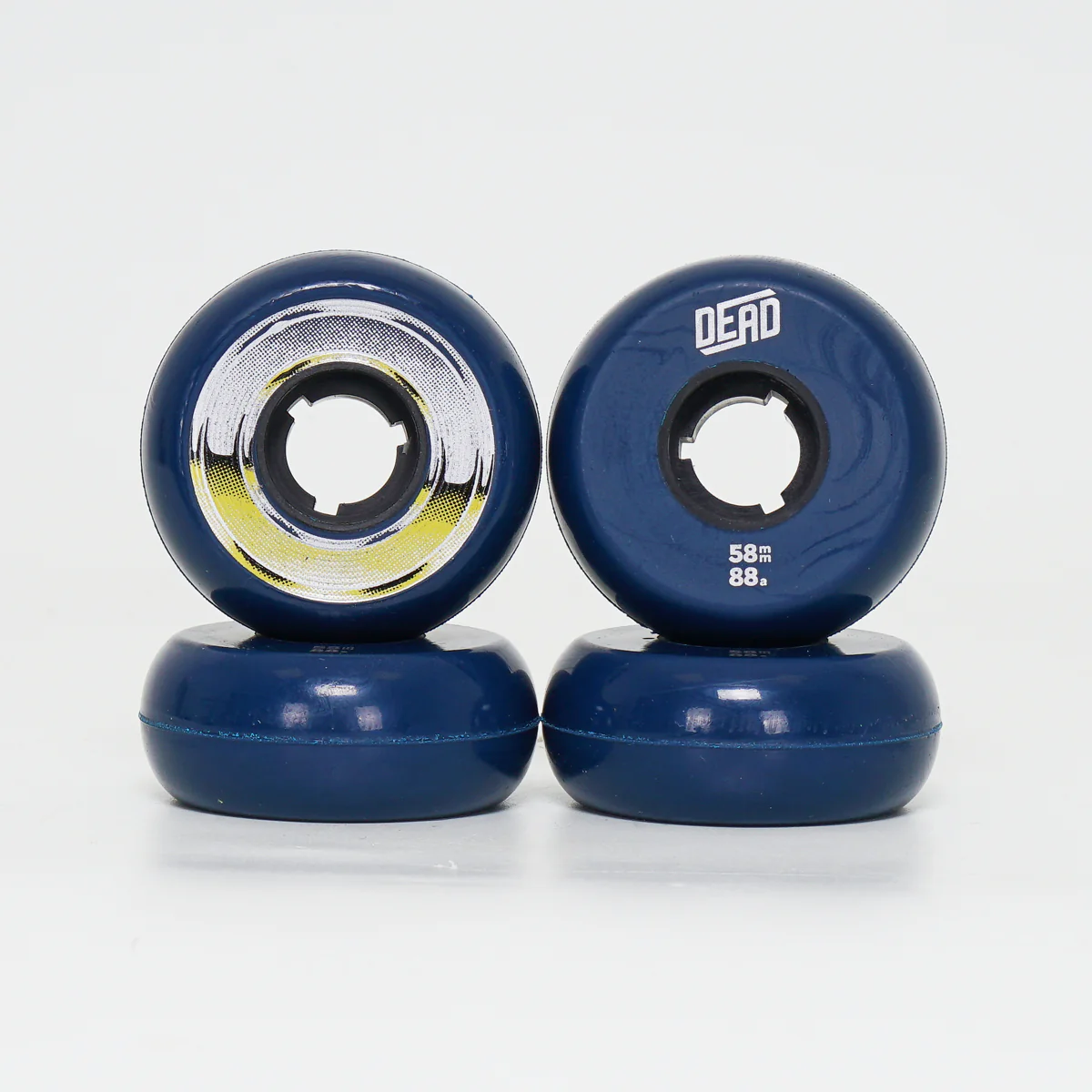 Dead 58mm / 88a Navy Wheels - Silver Ring - Image 4