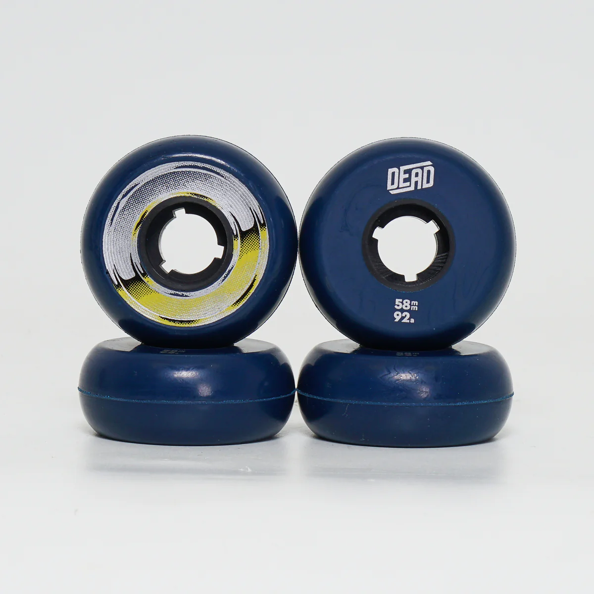 Dead 58mm / 92a Navy Wheels - Silver Ring - Image 3