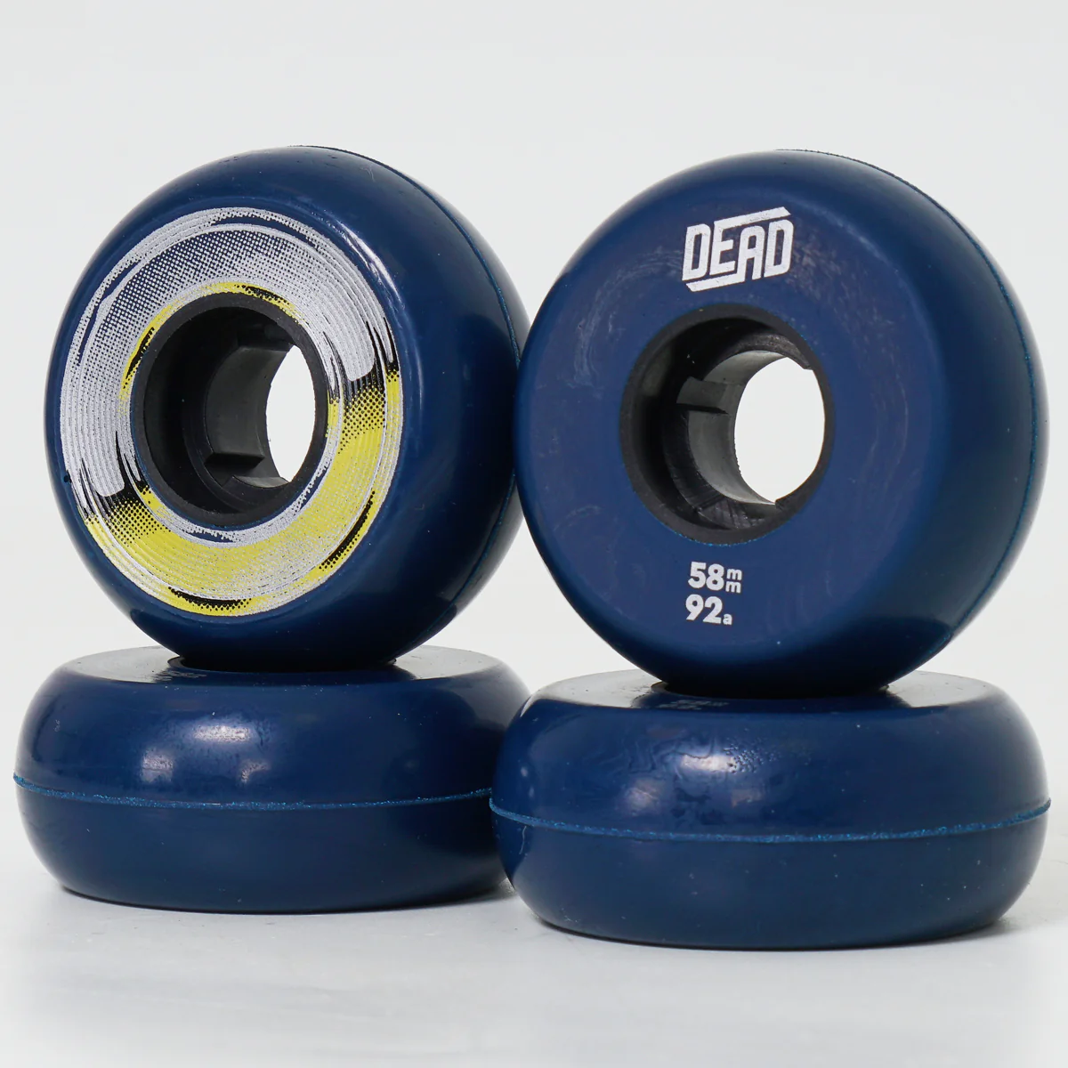 Dead 58mm / 92a Navy Wheels - Silver Ring - Image 4