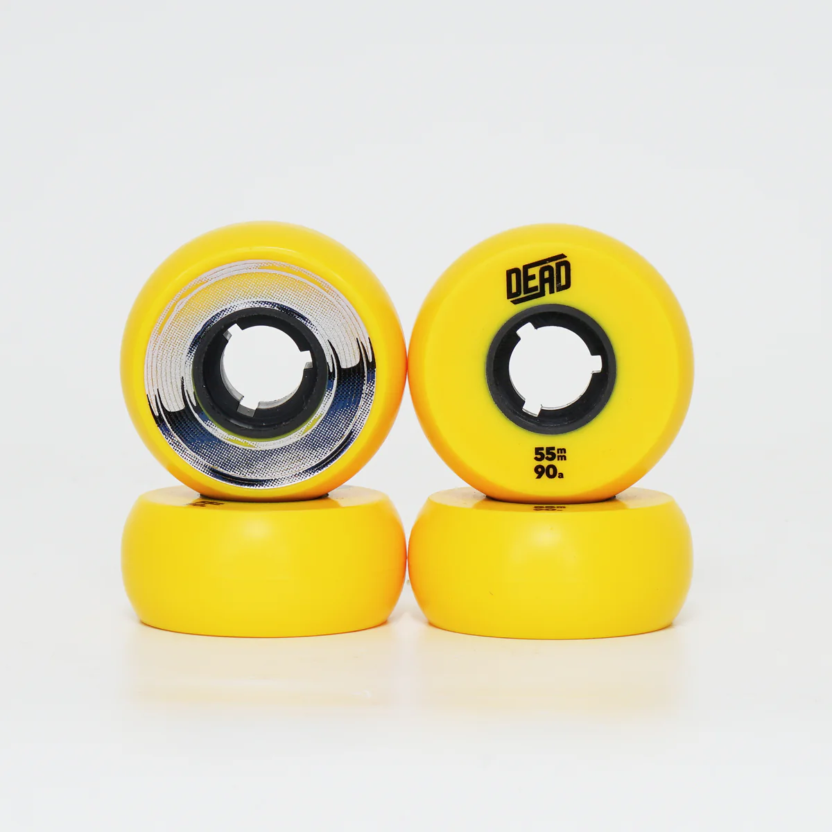 Dead 55mm / 90a Yellow Wheels - Silver Ring - Image 3
