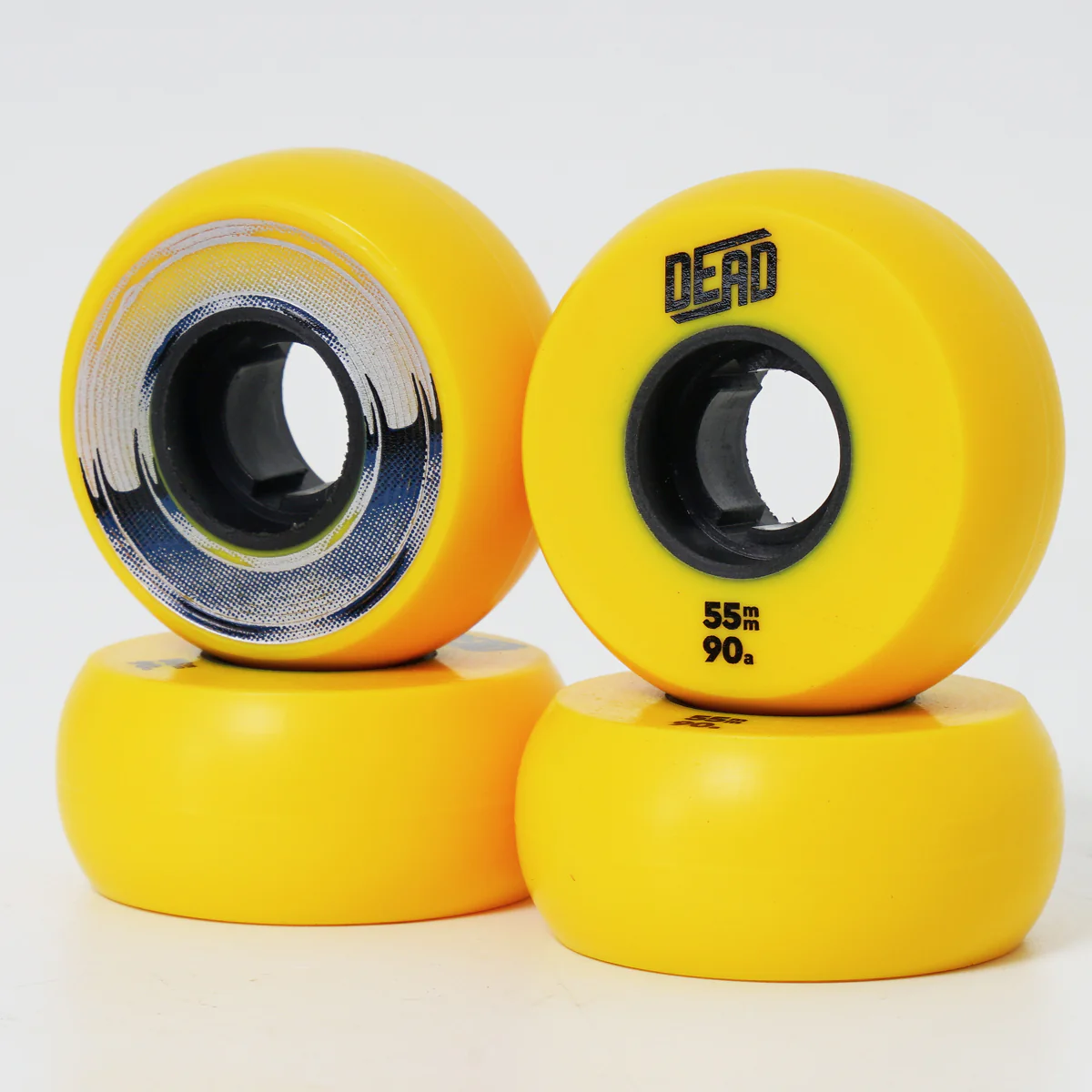 Dead 55mm / 90a Yellow Wheels - Silver Ring - Image 4