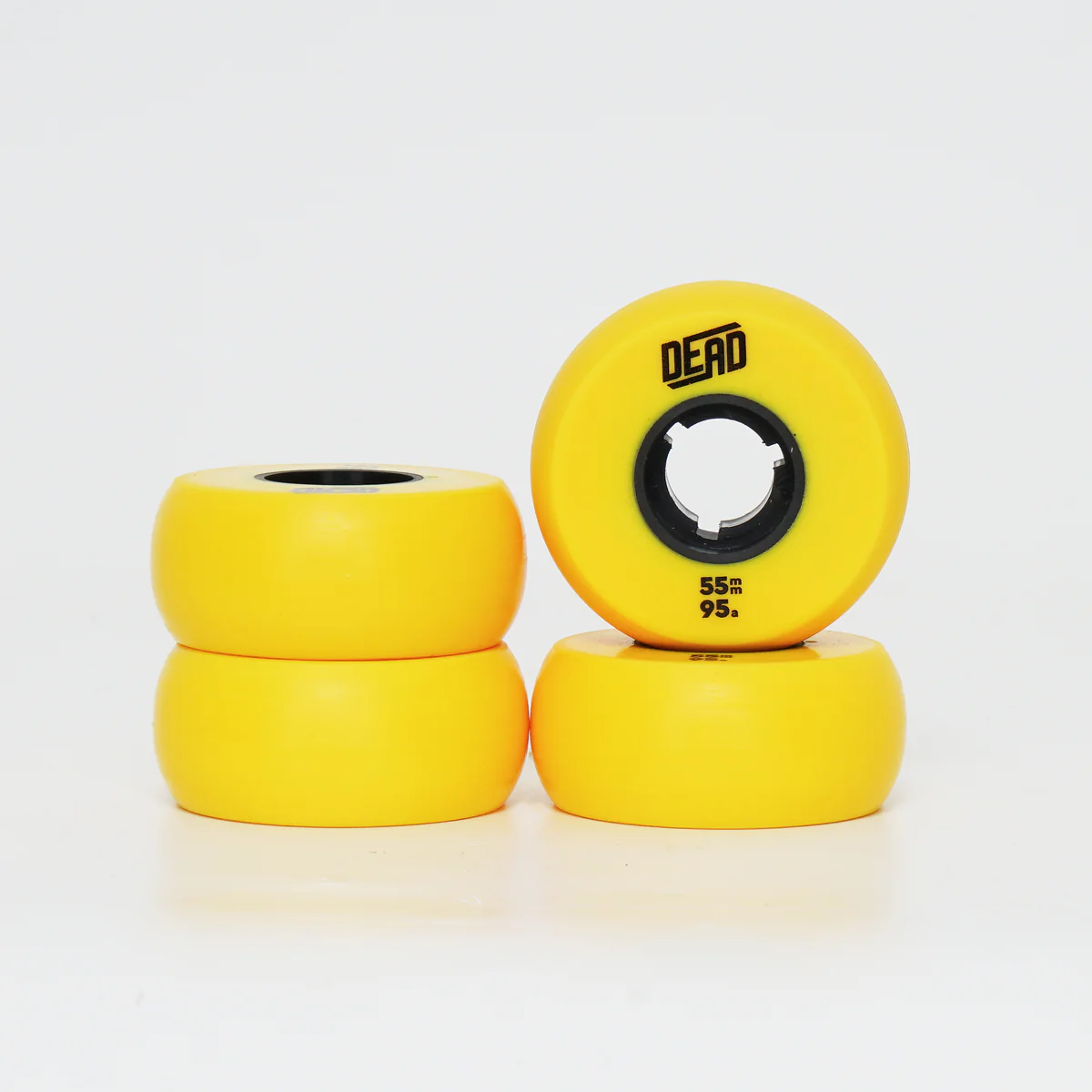 Dead 55mm / 95a Yellow Wheels - Silver Ring