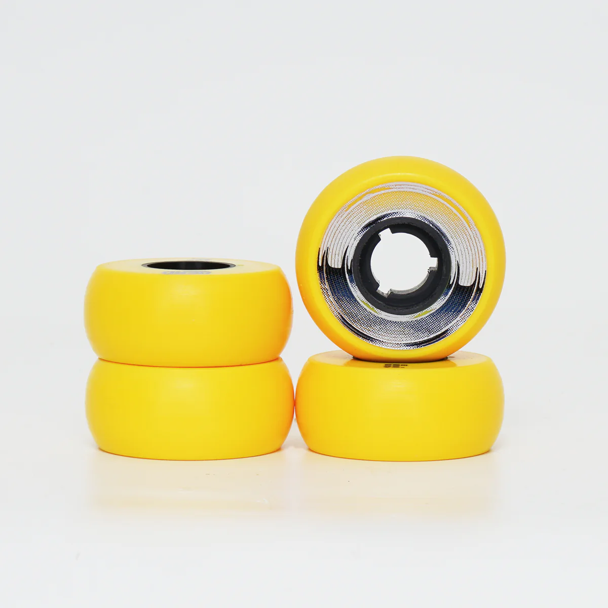 Dead 55mm / 95a Yellow Wheels - Silver Ring - Image 2