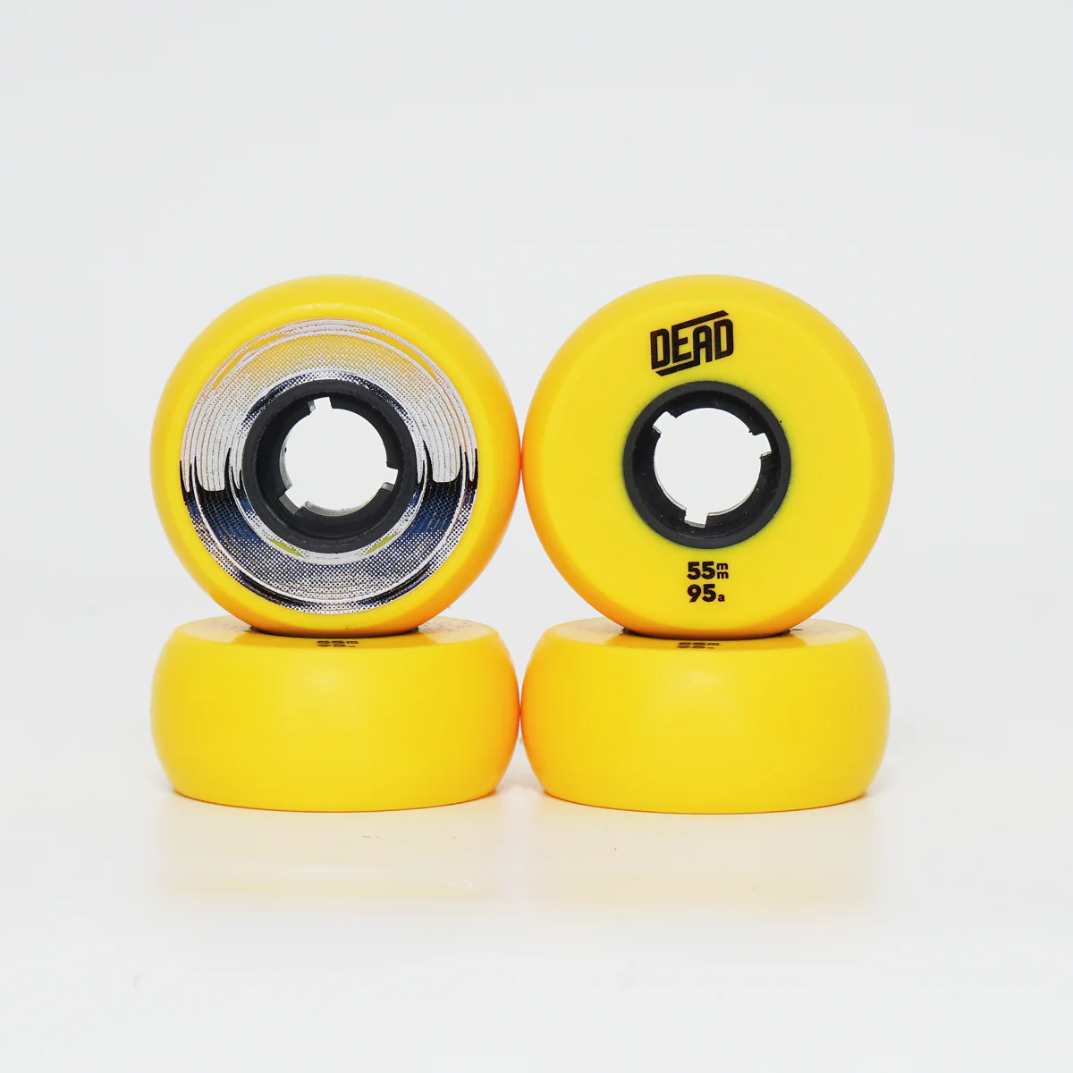 Dead 55mm / 95a Yellow Wheels - Silver Ring - Image 3