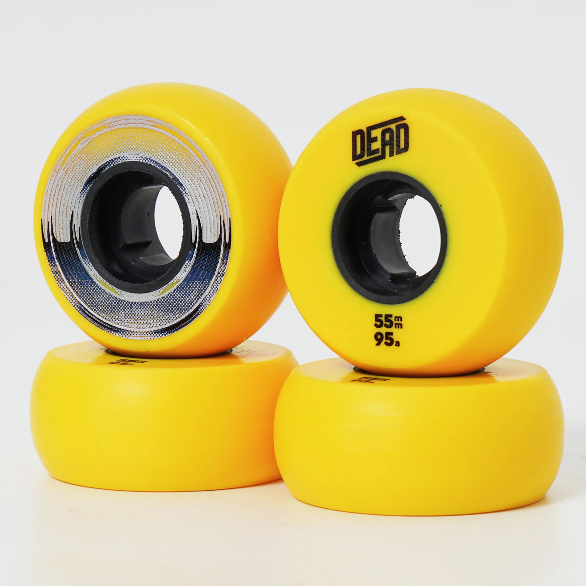 Dead 55mm / 95a Yellow Wheels - Silver Ring - Image 4