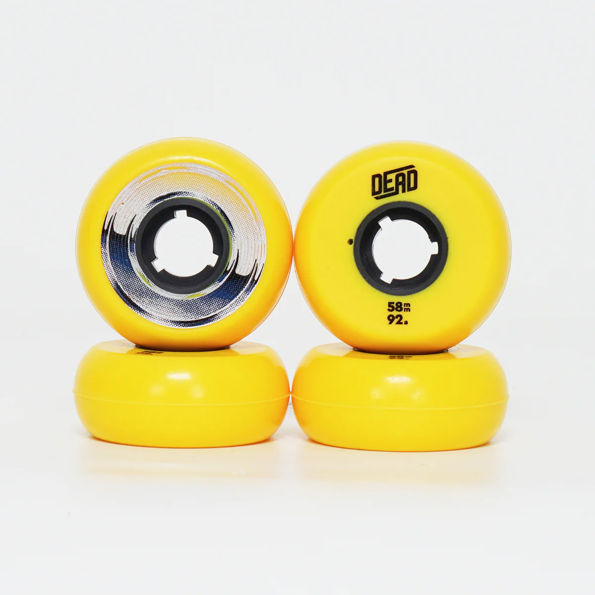 Dead 58mm / 92a Yellow Wheels - Silver Ring - Image 2