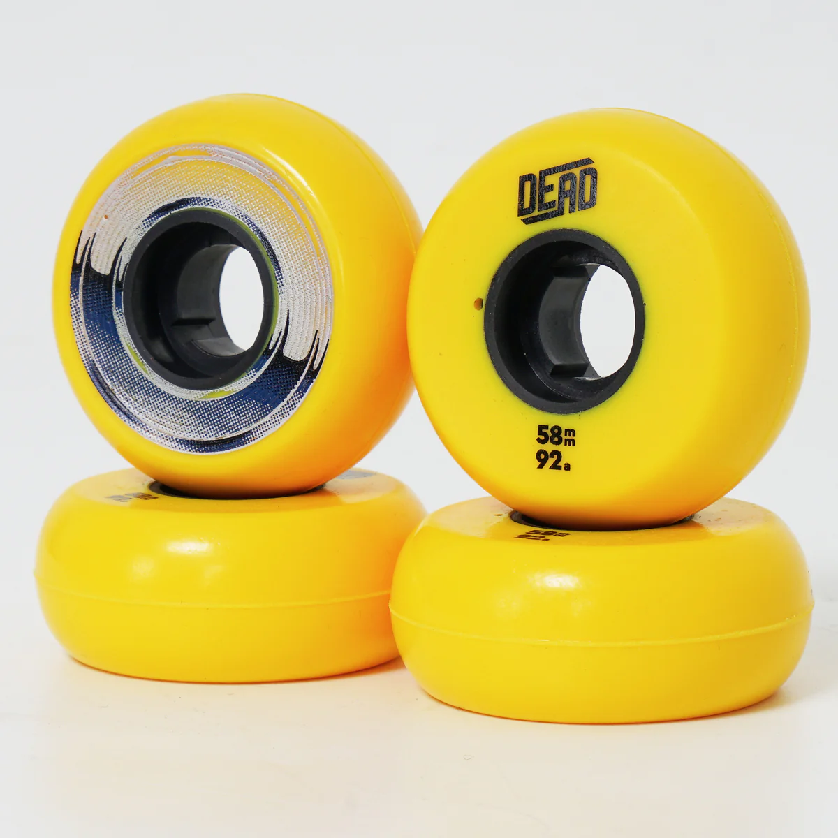 Dead 58mm / 92a Yellow Wheels - Silver Ring - Image 3