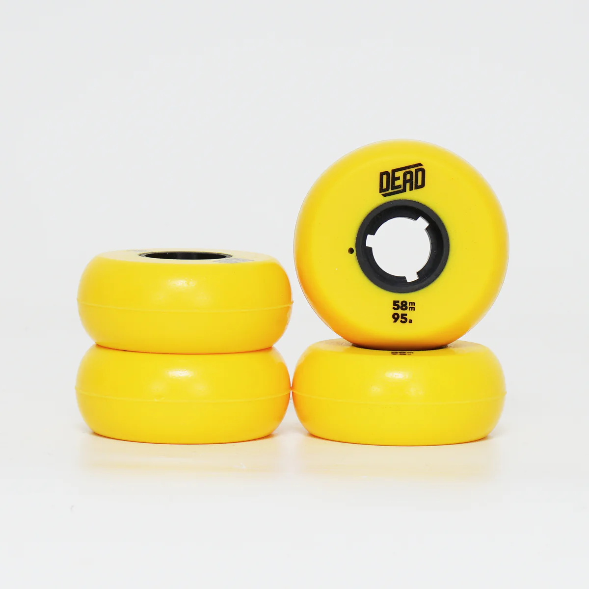 Dead 58mm / 95a Yellow Wheels - Silver Ring