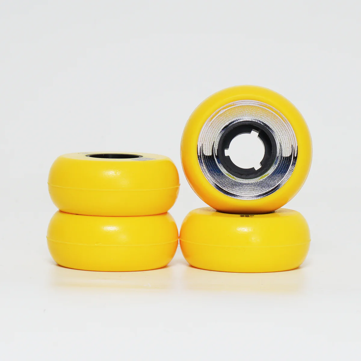 Dead 58mm / 95a Yellow Wheels - Silver Ring - Image 2