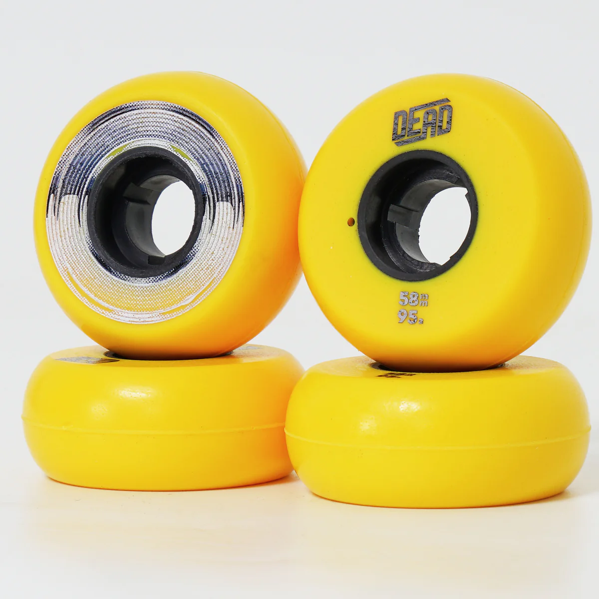Dead 58mm / 95a Yellow Wheels - Silver Ring - Image 4