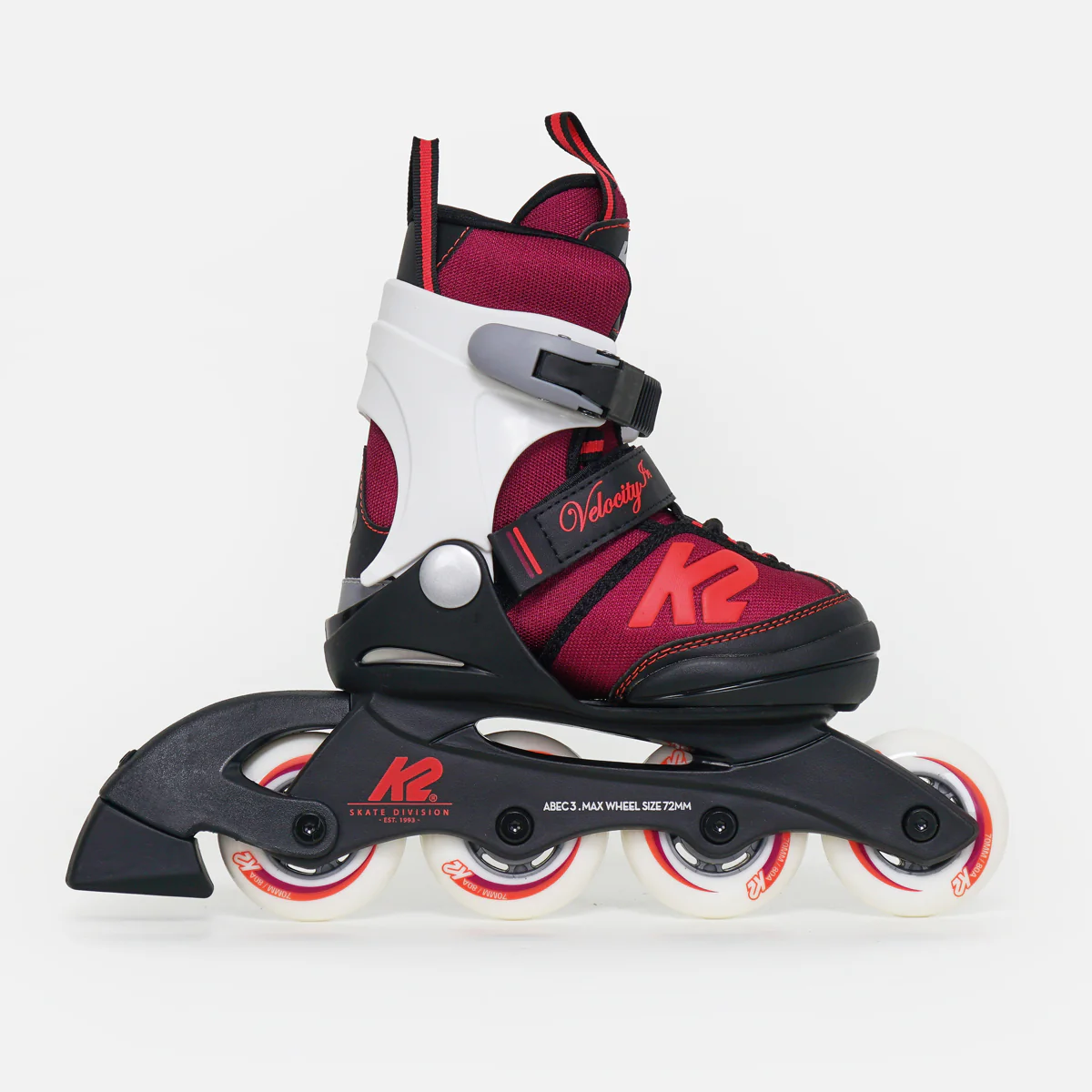 K2 Velocity Girls Adjustable Kids Inline Skates - Red